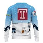 Temple Owls Sweater Custom Winter Football Snoopy Blue White Best Selling