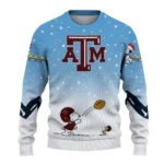 Texas Am Aggies Sweater Personalized Winter Football Snoopy Blue White Best Selling