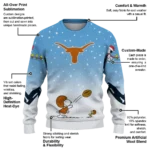 Texas Longhorns Sweater Custom Winter Football Snoopy Blue White Best Selling