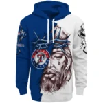 Texas Rangers Hoodie Customized Jesus Tear Blue Best Selling
