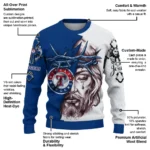 Texas Rangers Sweater Customized Jesus Tear Blue White Best Selling
