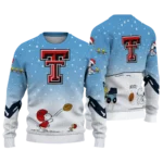 Texas Tech Red Raiders Sweater Customized Winter Football Snoopy Blue White Best Selling