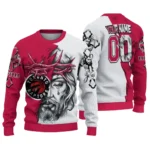 Toronto Raptors Sweater Customized Jesus Tear Red White Best Selling