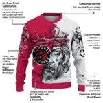Toronto Raptors Sweater Customized Jesus Tear Red White Best Selling