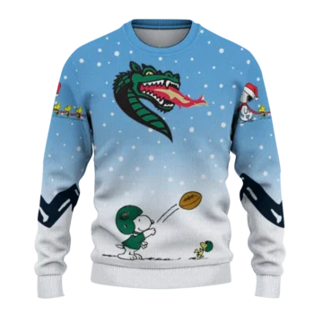 Uab Blazers Sweater Customized Winter Football Snoopy Blue White Best Selling