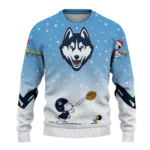 Uconn Huskies Sweater Personalized Winter Football Snoopy Blue White Best Selling