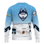 Uconn Huskies Sweater Personalized Winter Football Snoopy Blue White Best Selling