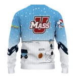 Umass Minutemen Sweater Custom Winter Football Snoopy Blue White Best Selling