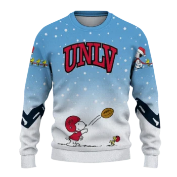 Unlv Rebels Sweater Customized Winter Football Snoopy Blue White Best Selling