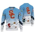 Usc Trojans Sweater Customized Winter Football Snoopy Blue White Best Selling