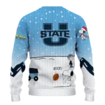 Utah State Aggies Sweater Customized Winter Football Snoopy Blue White Best Selling