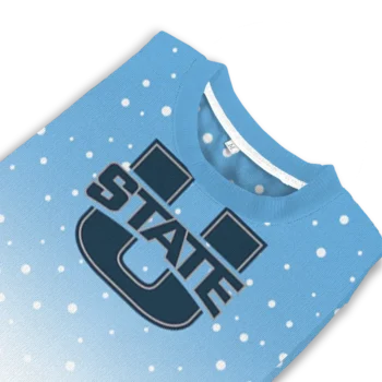 Utah State Aggies Sweater Customized Winter Football Snoopy Blue White Top Rated