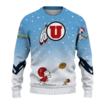 Utah Utes Sweater Personalized Winter Football Snoopy Blue White Best Selling