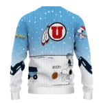 Utah Utes Sweater Personalized Winter Football Snoopy Blue White Best Selling