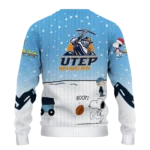 Utep Miners Sweater Customized Winter Football Snoopy Blue White Best Selling