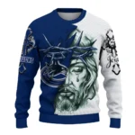 Vancouver Canucks Sweater Personalized Jesus Tear Blue White Best Selling