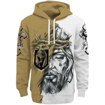 Vegas Golden Knights Hoodie Custom Jesus Tear Tan Best Selling