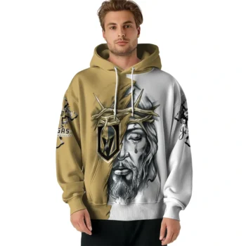 Vegas Golden Knights Hoodie Custom Jesus Tear Tan Latest Model