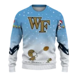 Wake Forest Demon Deacons Sweater Customized Winter Football Snoopy Blue White Best Selling