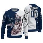 Washington Capitals Sweater Customized Jesus Tear Blue White Best Selling