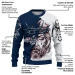 Washington Capitals Sweater Customized Jesus Tear Blue White Best Selling