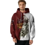 Washington Commanders Hoodie Custom Jesus Tear Burgundy Best Selling