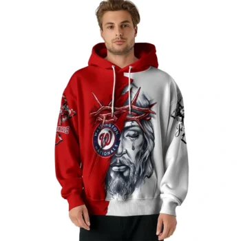 Washington Nationals Hoodie Custom Jesus Tear Red Latest Model