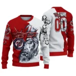 Washington Nationals Sweater Custom Jesus Tear Red White Best Selling