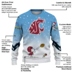 Washington State Cougars Sweater Personalized Winter Football Snoopy Blue White Best Selling