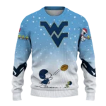 West Virginia Mountaineers Sweater Custom Winter Football Snoopy Blue White Best Selling