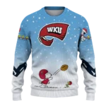 Western Kentucky Hilltoppers Sweater Customized Winter Football Snoopy Blue White Best Selling