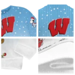 Wisconsin Badgers Sweater Personalized Winter Football Snoopy Blue White Best Selling