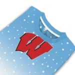 Wisconsin Badgers Sweater Personalized Winter Football Snoopy Blue White Best Selling