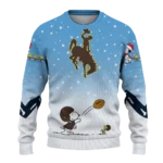 Wyoming Cowboys Sweater Custom Winter Football Snoopy Blue White Best Selling