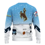 Wyoming Cowboys Sweater Custom Winter Football Snoopy Blue White Best Selling