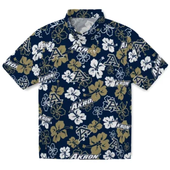 Akron Zips Hawaiian Shirt - Hibiscus Bloom