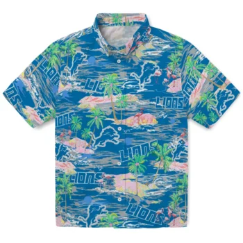 Detroit Lions Hawaiian Shirt - Flamingo Retreat